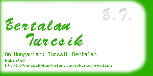 bertalan turcsik business card